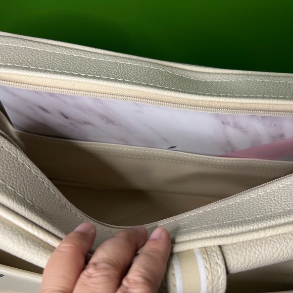 Vintage Samsonite Saturn II Shoulder Bag 15 x 11 x 5 Cream Adjustable Strap - Picture 11 of 12